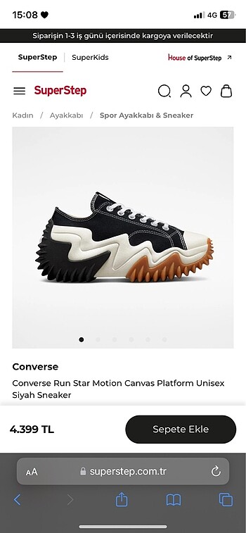 Converse Run Star Motion Siyah Sneaker