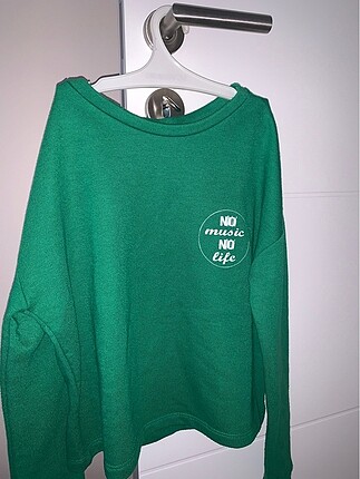 yazılı yeşil sweatshirt