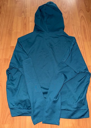 s Beden Kadın Mavi Kapüşonlu Sweatshirt Zipperli