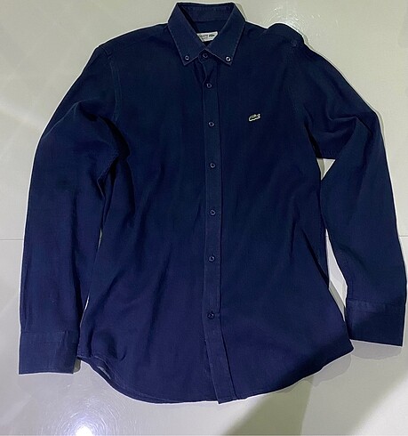 Lacoste erkek lacivert keten gömlek