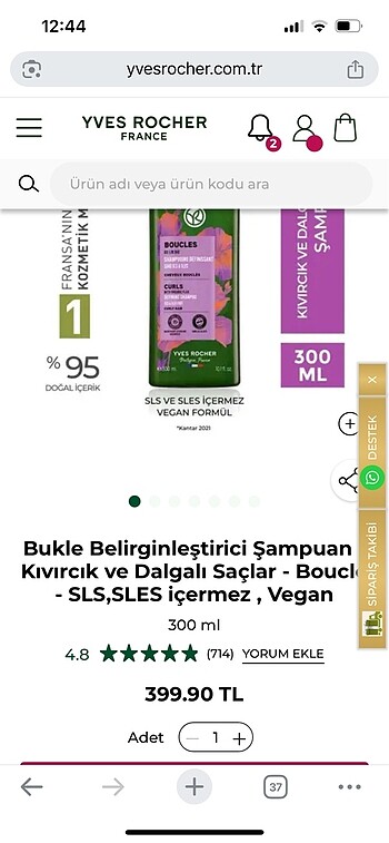 Yves Rocher Yves rocher boucles şampuan