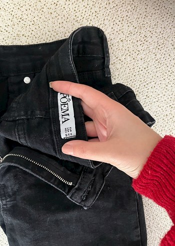 Siyah Kadın Denim Pantolon - Görsel 3