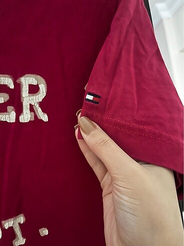 s Beden bordo Renk Erkek Tommy t-shirt