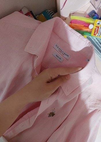 m Beden pembe Renk Polo pembe keten gömlek