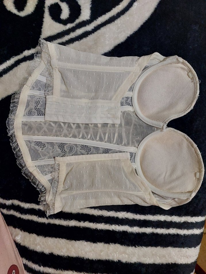 Nakışlı Beyaz Bohem Büstiyer Sütyen - Görsel 2