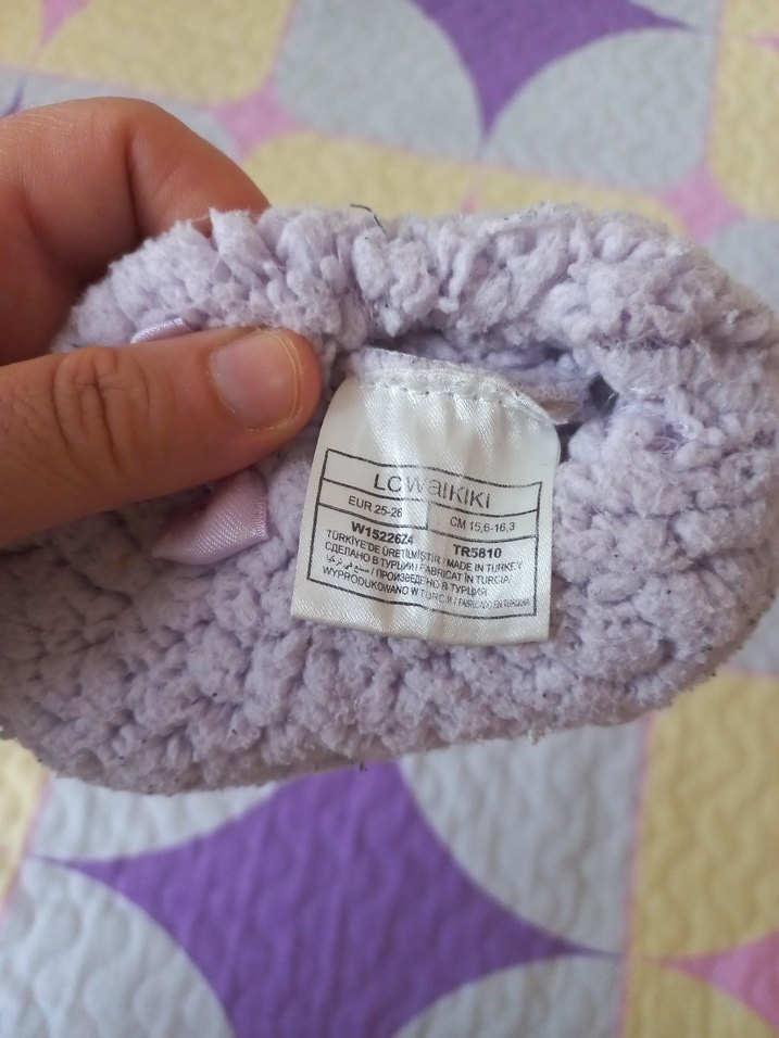 Gri Kız Çocuk Örgü Sıcak Ev pandufu - Görsel 4