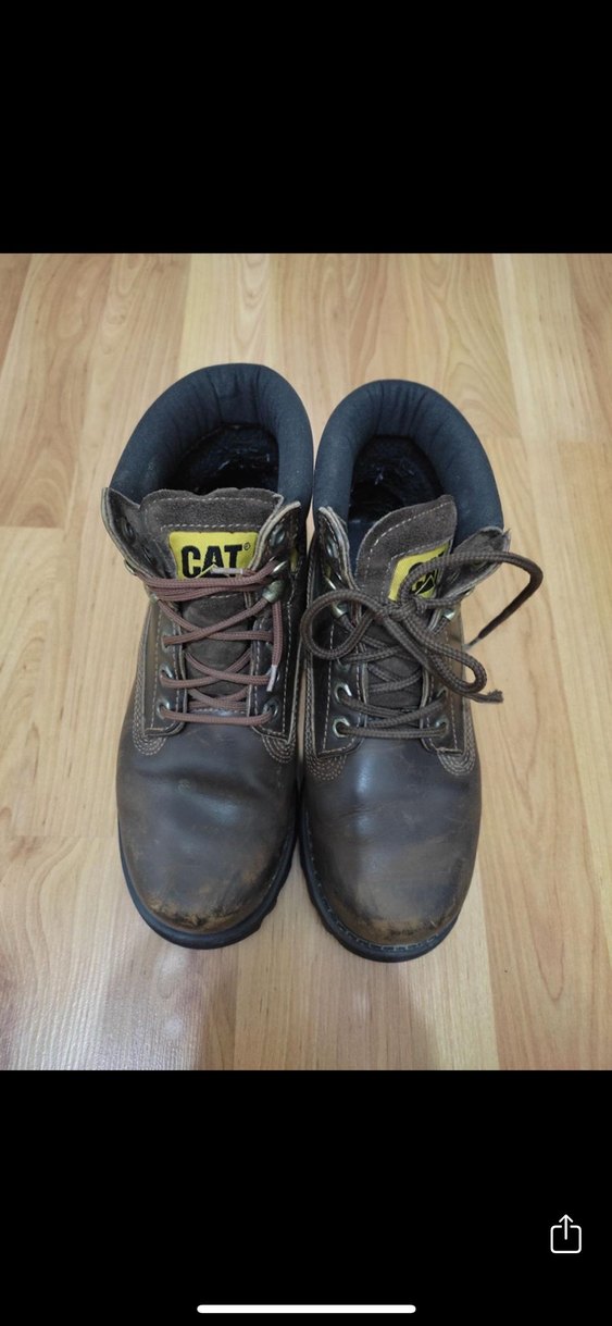 %100 orjinal Caterpillar Kahverengi Hakiki Deri Kadın Bot - Görsel 2