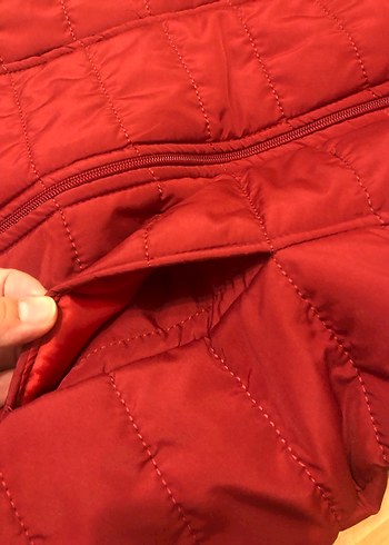 Kadın Bordo Kırmızı Uzun Kürklü Yelek - Görsel 8