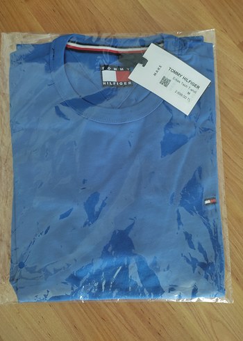 m Beden Tommy Hilfiger Erkek sax Mavi Basic Tişört