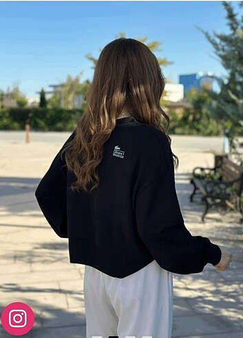 Lacoste Lacoste siyah oysho kumaş sweatshirt