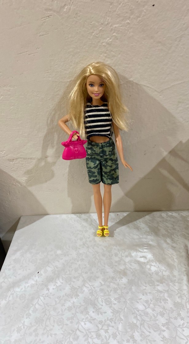 Çizgili Üst ve Kamuflaj Şortlu Bebek - Görsel 4