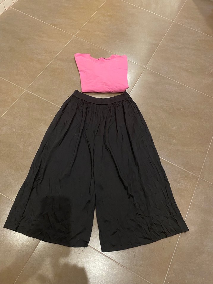 Kadın Siyah Salaş Midi Saten Pantolon - Görsel 5