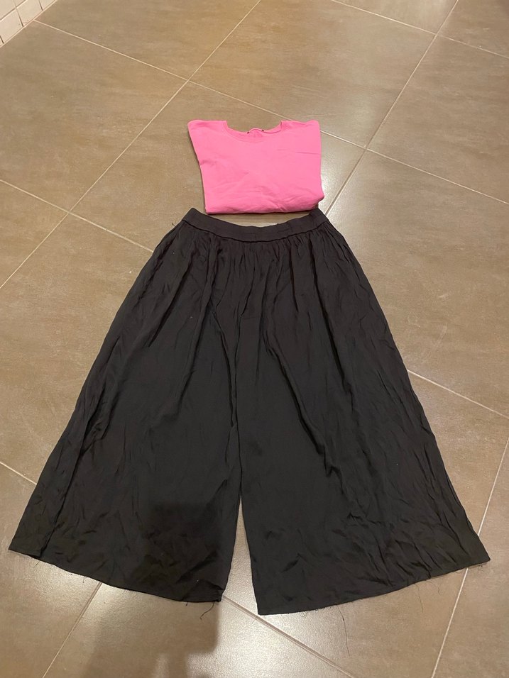 Kadın Siyah Salaş Midi Saten Pantolon - Görsel 3