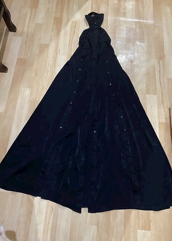 Siyah Uzun Drapeli Gotik Hamile Kabanı - Görsel 2