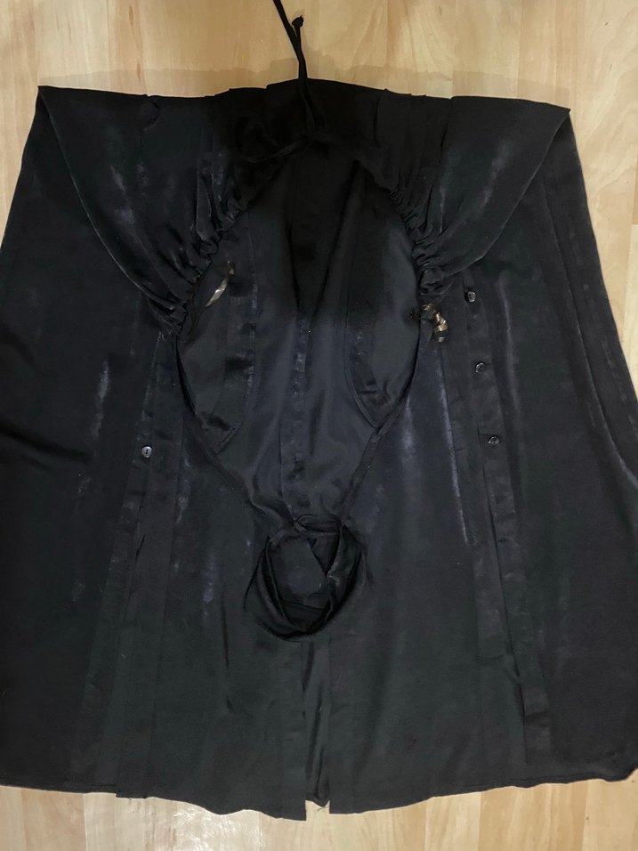 Siyah Uzun Drapeli Gotik Hamile Kabanı - Görsel 4