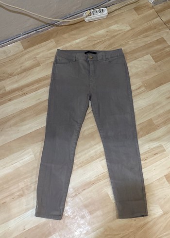 Bej Kadın Denim Kumaş Pantolon