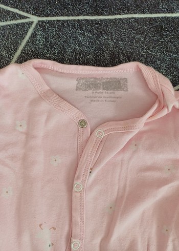 Düğmeli Pembe Bebek Kız Tulum - Görsel 3