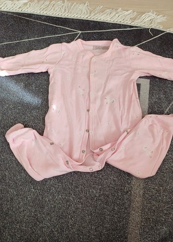 Düğmeli Pembe Bebek Kız Tulum - Görsel 6