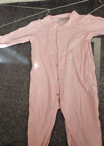 Düğmeli Pembe Bebek Kız Tulum - Görsel 2