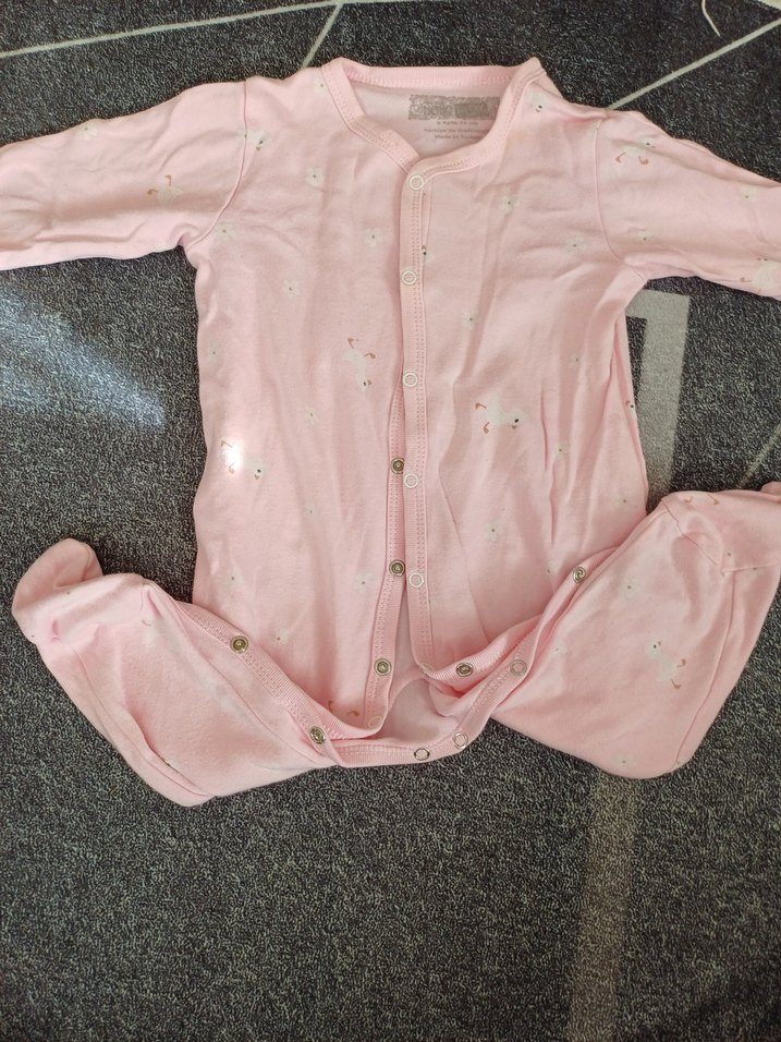 Düğmeli Pembe Bebek Kız Tulum - Görsel 5