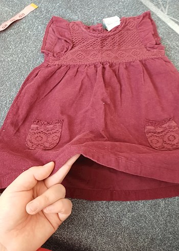 Bordo Nakışlı Bohem Kız Çocuk Elbise - Görsel 8