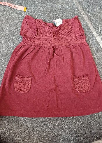 Bordo Nakışlı Bohem Kız Çocuk Elbise - Görsel 5