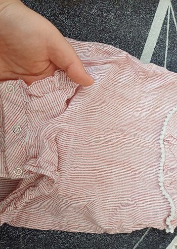 Kız Çocuk Pembe Keten Fırfırlı Tulum - Görsel 7