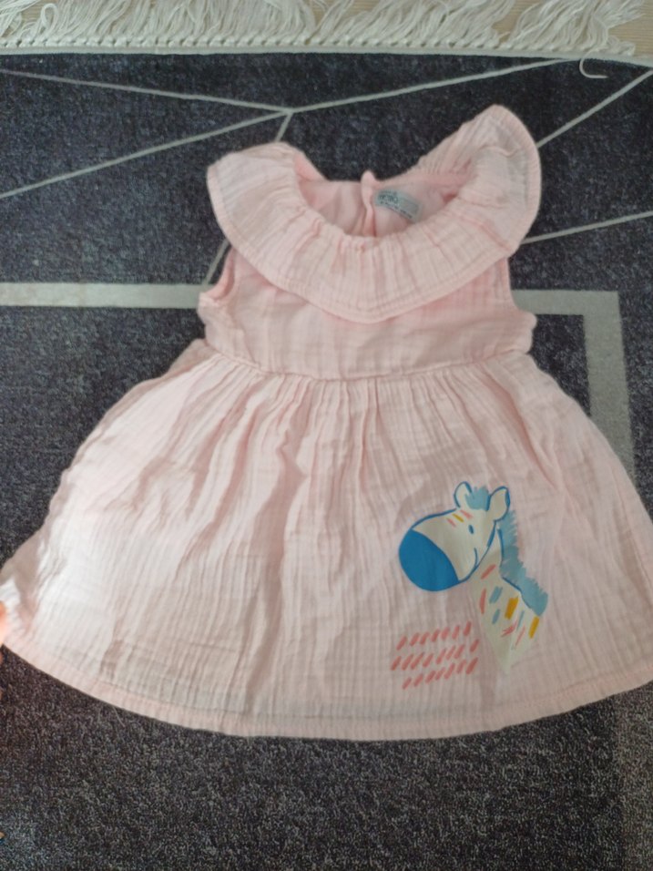 Kolsuz Fırfırlı Kız Çocuk Elbisesi - Görsel 2