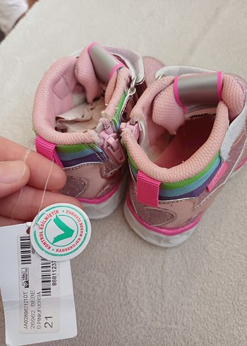 Kız Çocuk Pembe Yılan Desenli Cırtlı Spor Ayakkabı - Görsel 6