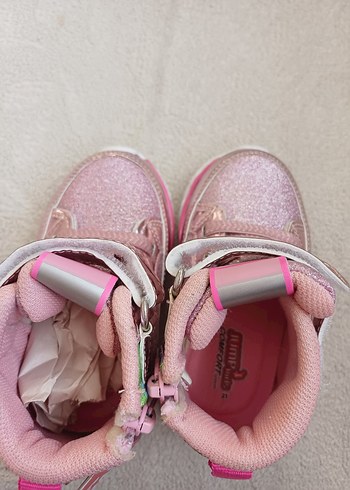 Kız Çocuk Pembe Yılan Desenli Cırtlı Spor Ayakkabı - Görsel 8