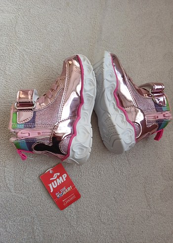 Kız Çocuk Pembe Yılan Desenli Cırtlı Spor Ayakkabı - Görsel 5