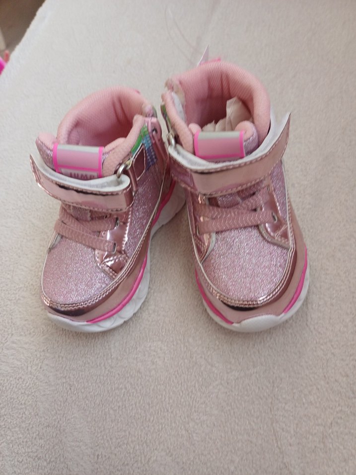 Kız Çocuk Pembe Yılan Desenli Cırtlı Spor Ayakkabı - Görsel 2