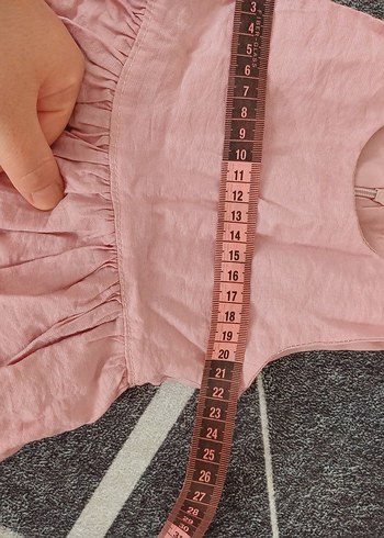 Pembe Keten Kolsuz Kız Çocuk Elbisesi - Görsel 5