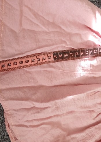 Pembe Keten Kolsuz Kız Çocuk Elbisesi - Görsel 6