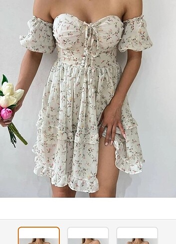 şifon mini elbise