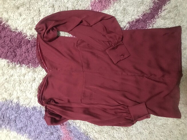 Diğer Saten bordo elbise