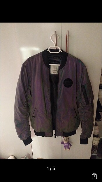 Pull bear reflektörlü bomber ceket