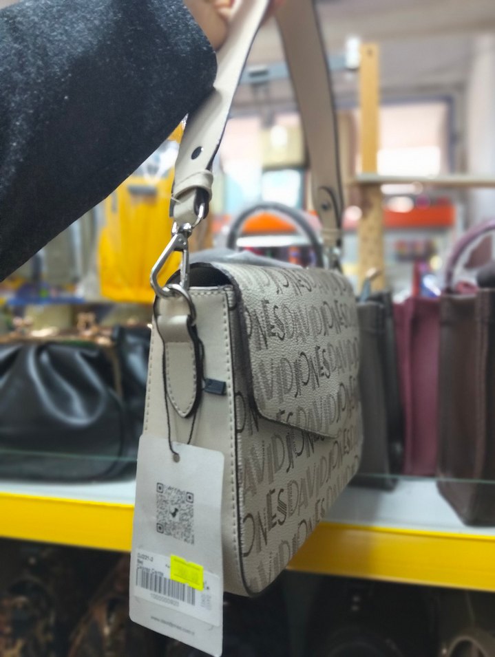 Gri Baskılı Kadın Çanta Fermuarlı - Görsel 2