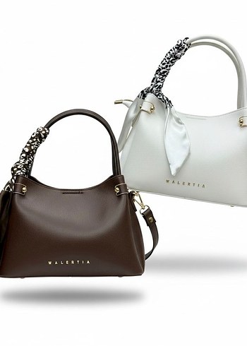 Zincir Detaylı Kahverengi Deri Kadın Çanta - Görsel 3