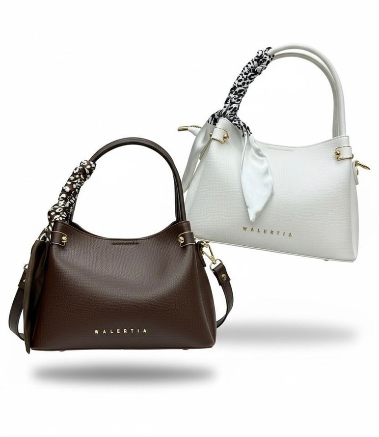 Zincir Detaylı Kahverengi Deri Kadın Çanta - Görsel 3