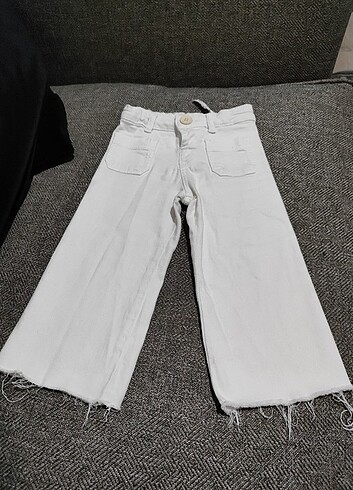 18-24 Ay Beden beyaz Renk Orijinal zara kız pantolon İspanyol paça 