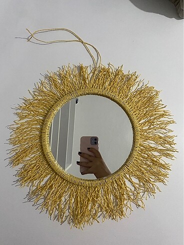 Zara Home El yapımı ayna, hasır motif