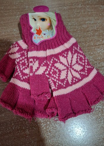 Nakışlı Örgü Eldiven yarım parmak - Görsel 2