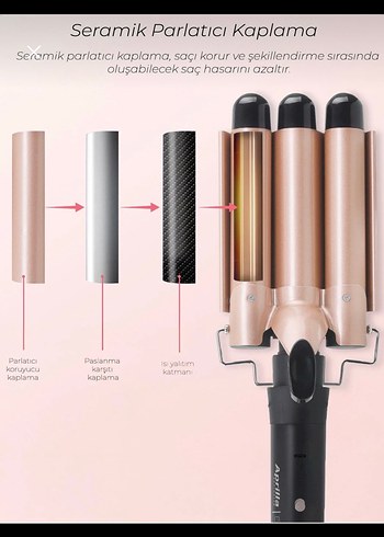 Beden Renk Aprilla ProWaveMaker 3 Bar Su Dalgalı Saç Maşası
