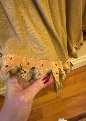 Bej Bohem Midi Triko Panço - Görsel 3