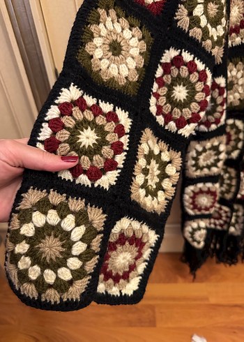 Bohem Çok Renkli Uzun Örgü Hırka - Görsel 2