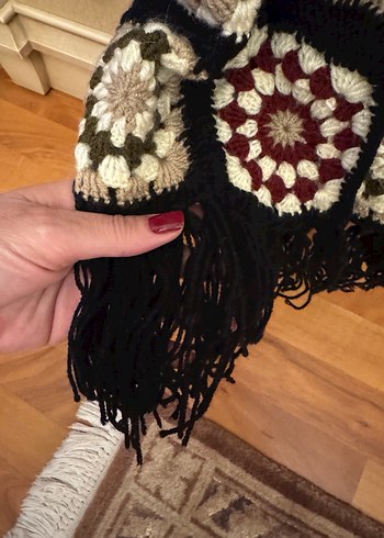 Bohem Çok Renkli Uzun Örgü Hırka - Görsel 5