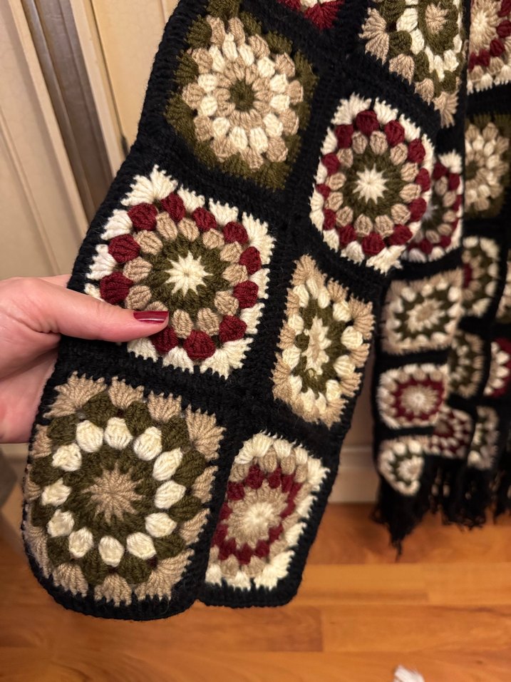 Bohem Çok Renkli Uzun Örgü Hırka - Görsel 2