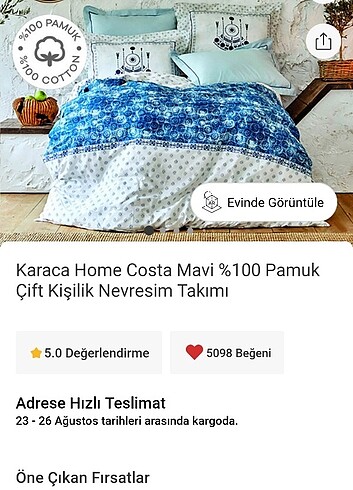 Karaca çift kişilik nevresim takımı 