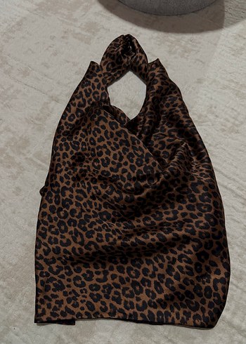 Kahverengi Leopar Desenli Top